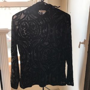 Gorgeous sheer/ velour top NWOT